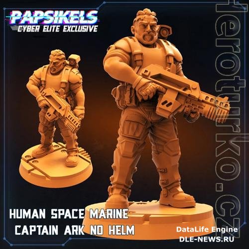 Human Space Marine Captain ARK (no helm) 3D Print