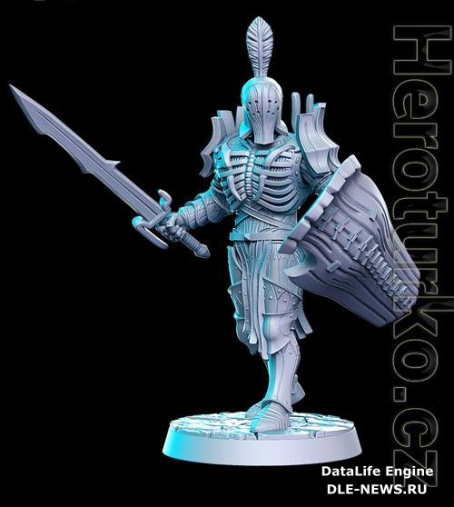 Amladril with sword and shield (elven deathknight) 3D Print