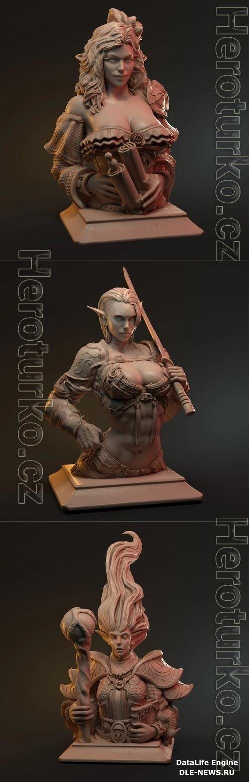 Sisters of the Dawn - Mortsana, Hanza, Selestia bust 3D Print