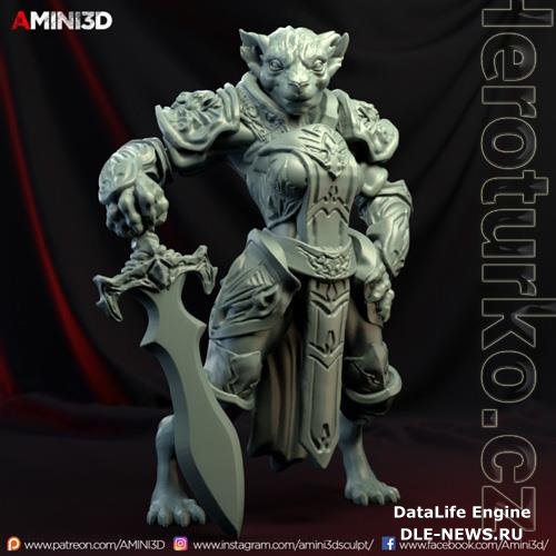 Tabaxi Paladin Female 3D Print