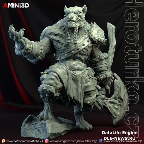 Tabaxi Barbarian Male 3D Print