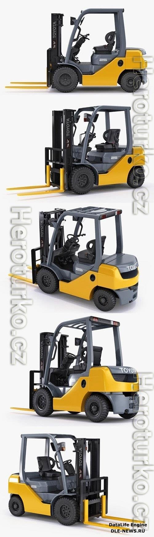 Turbosquid  Toyota forklift 8FD25 3D Model