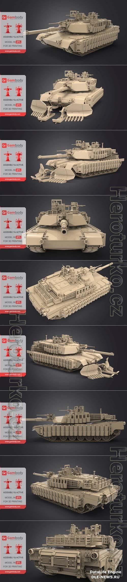 Tank M1A2 Abrams Tusk 3D Print