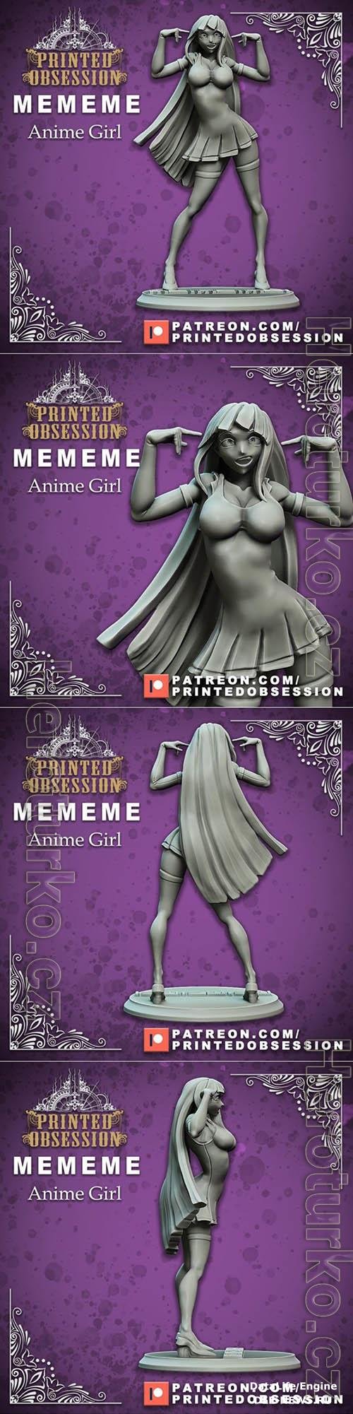 MEMEME Anime Girl 3D Print