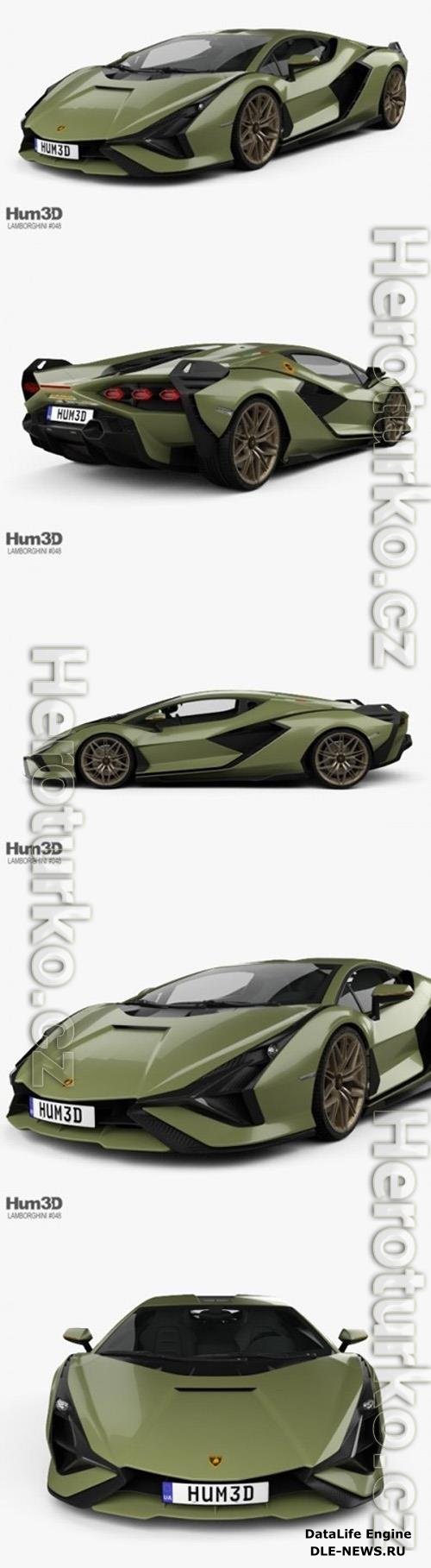 Lamborghini Sian with HQ interior 2020 3D Model