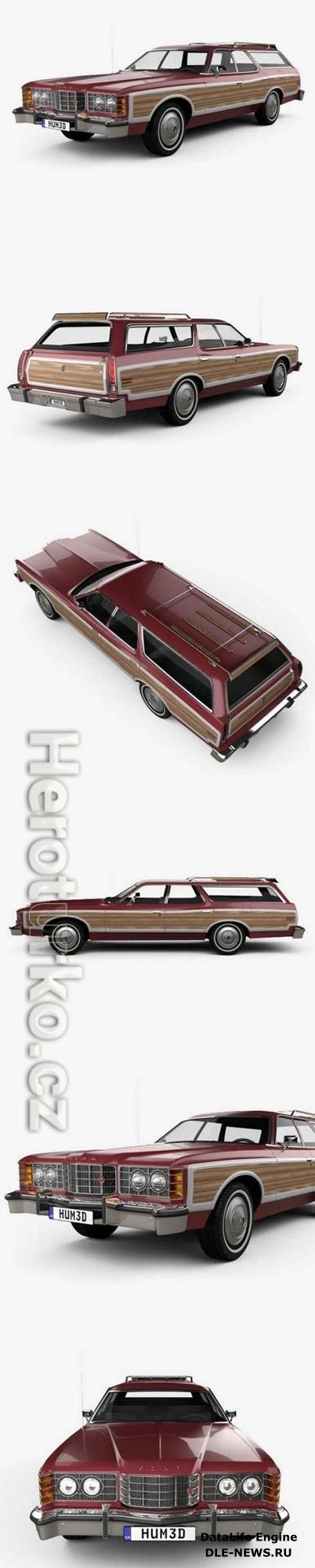 Ford Galaxie station wagon 1973 3D Model