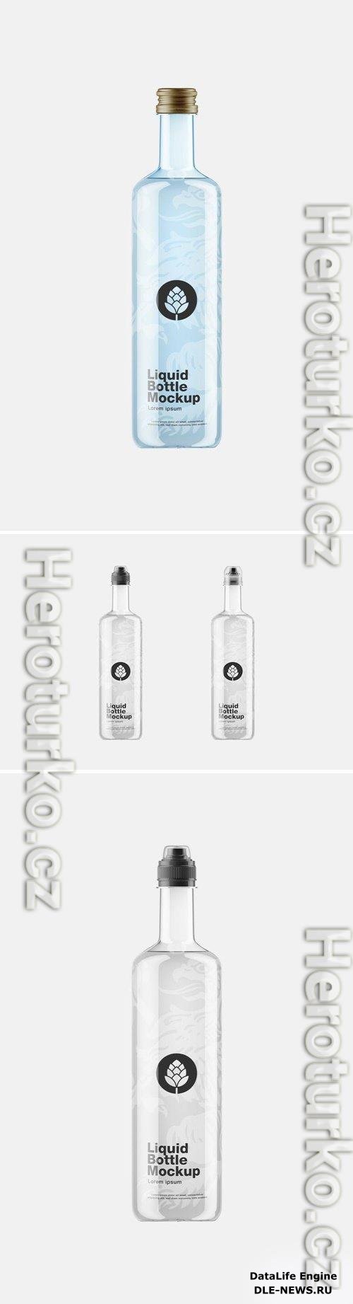 Colored Liquid Bottle with 5 Caps Mockup 72QXDDE