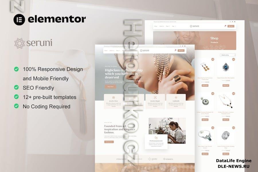 ThemeForest - Seruni - Jewelry Store WooCommerce Elementor Pro Template Kit - 39965917