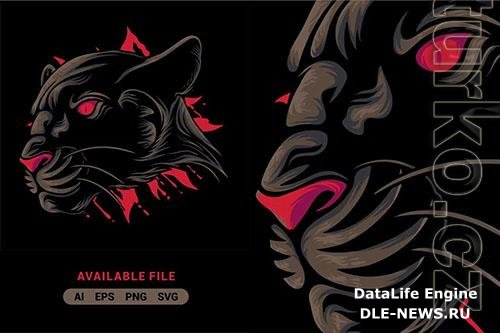 Panther Head Vector Illustration