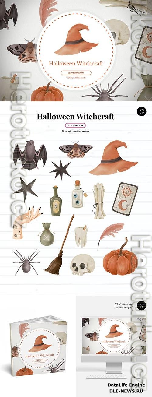 Halloween Witchcraft Hand-drawn Illustration Pack