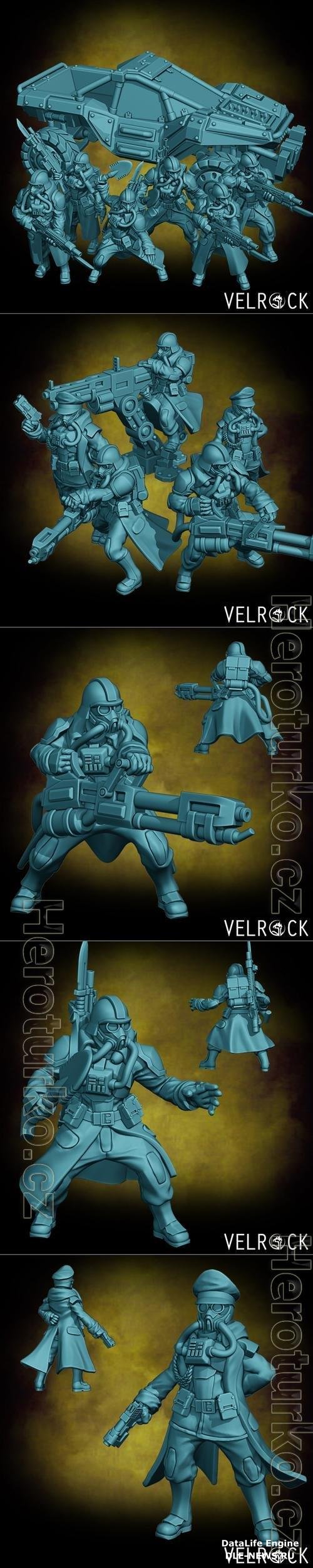 Velrock Art - Tempest Guardsmen Trenchers 1-2 and Mudrunner 3D Print