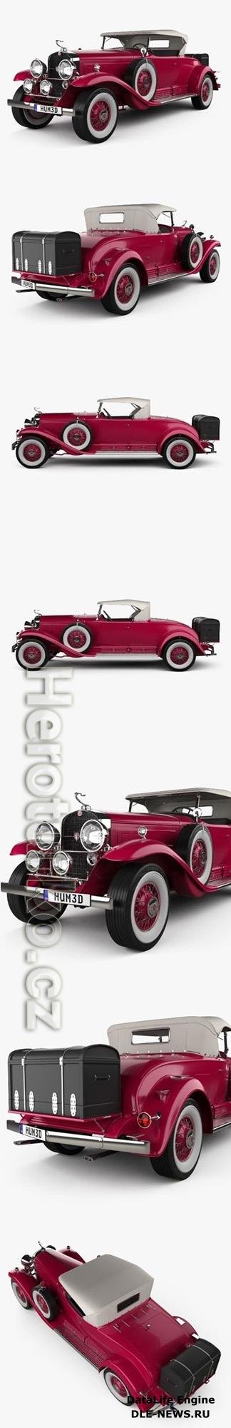 Cadillac V-16 Roadster 1930 3D Model