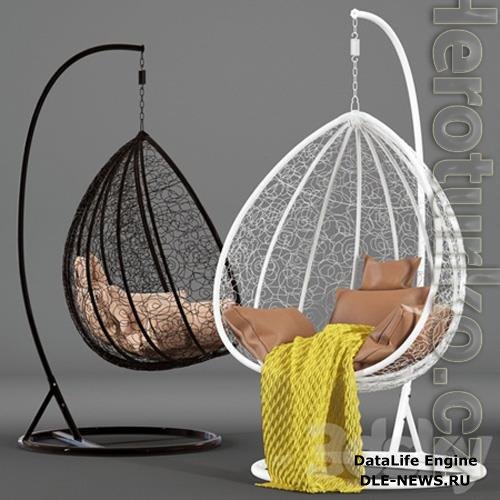 Suspended swing chair Fresco Maxi 3D Model