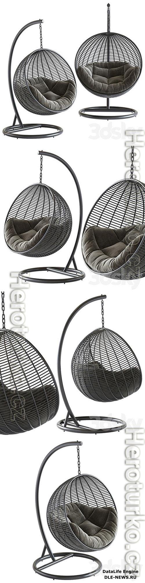 Fotel wiszacy Cocoon De Luxe, czarny 3D Model