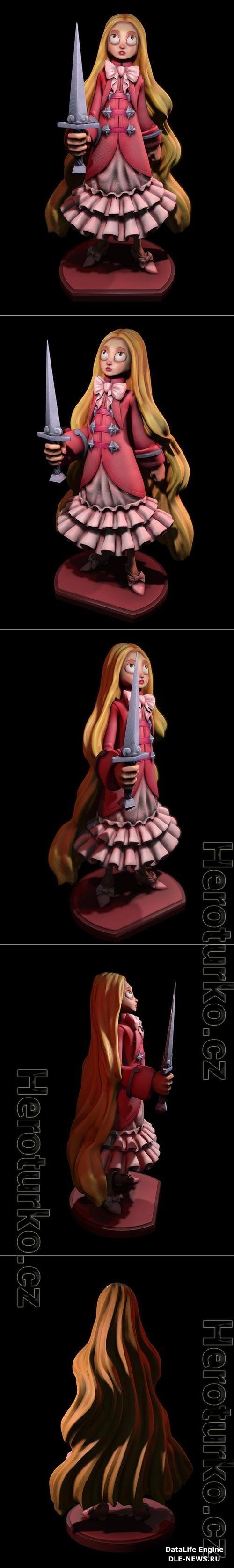 Girl in the darkness 3D Print