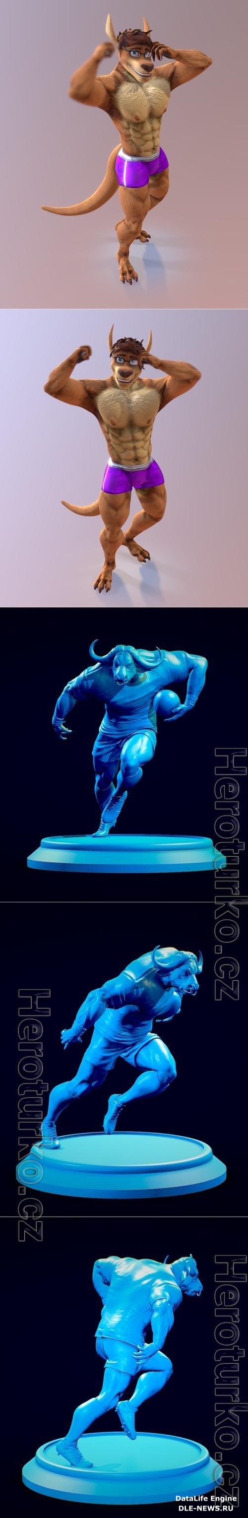 Dan Trunks and Blue Bull Miniature 3D Print