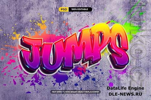 Colorful Gradient Graffiti Text Effect Mockup