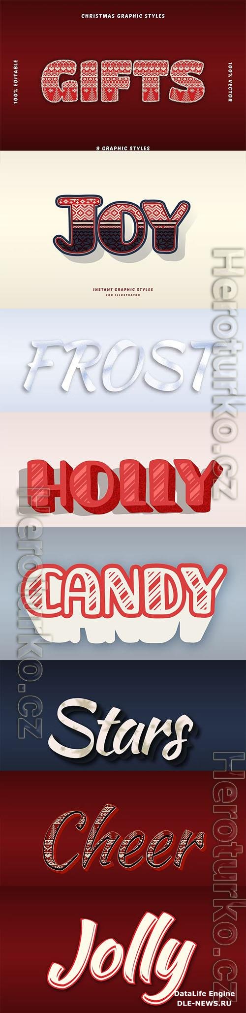 Christmas Text Effects Illustrator