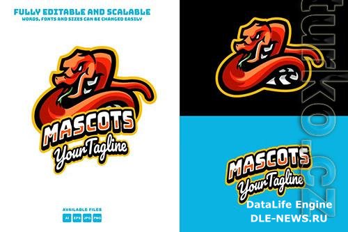 Snake Mascots Logo Sports editable text