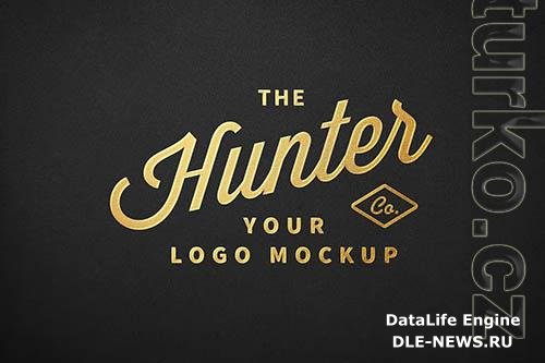 Gold Foil Lettering Logo Mockup PSD