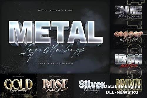 Shining Metal Logo Mockups PSD