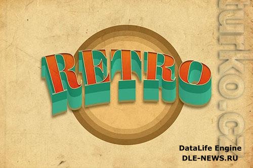 Retro Text Effect Logo Mockup PSD