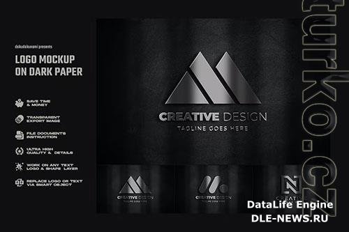 Logo Mockup on Dark Paper PSD