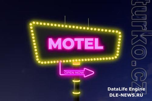 Neon Motel Sign Mockup PSD