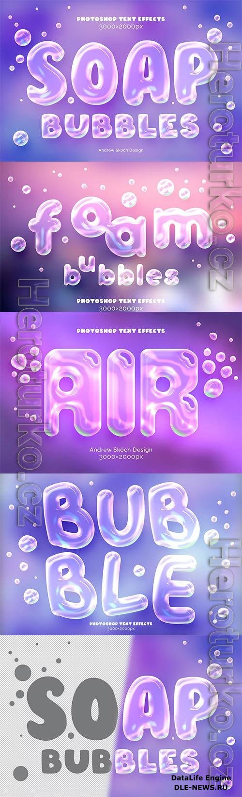 Soap Bubbles Text and Logo Effect PSD