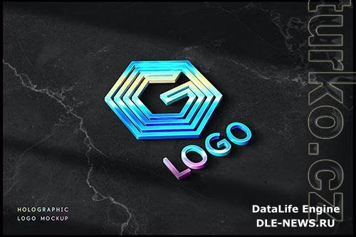 Holographic Logo Mockup PSD