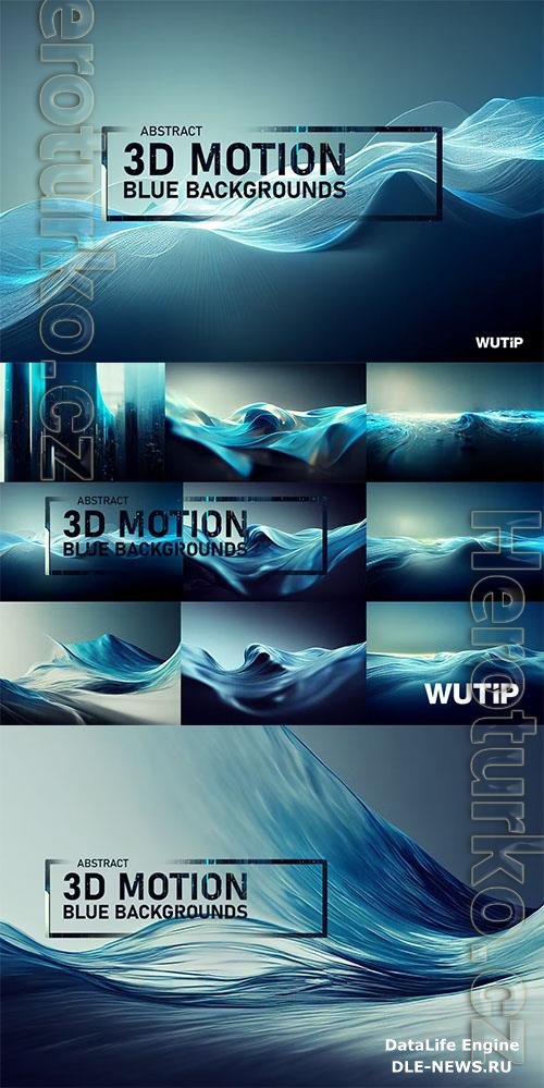 3D Abstract Motion Blue Backgrounds