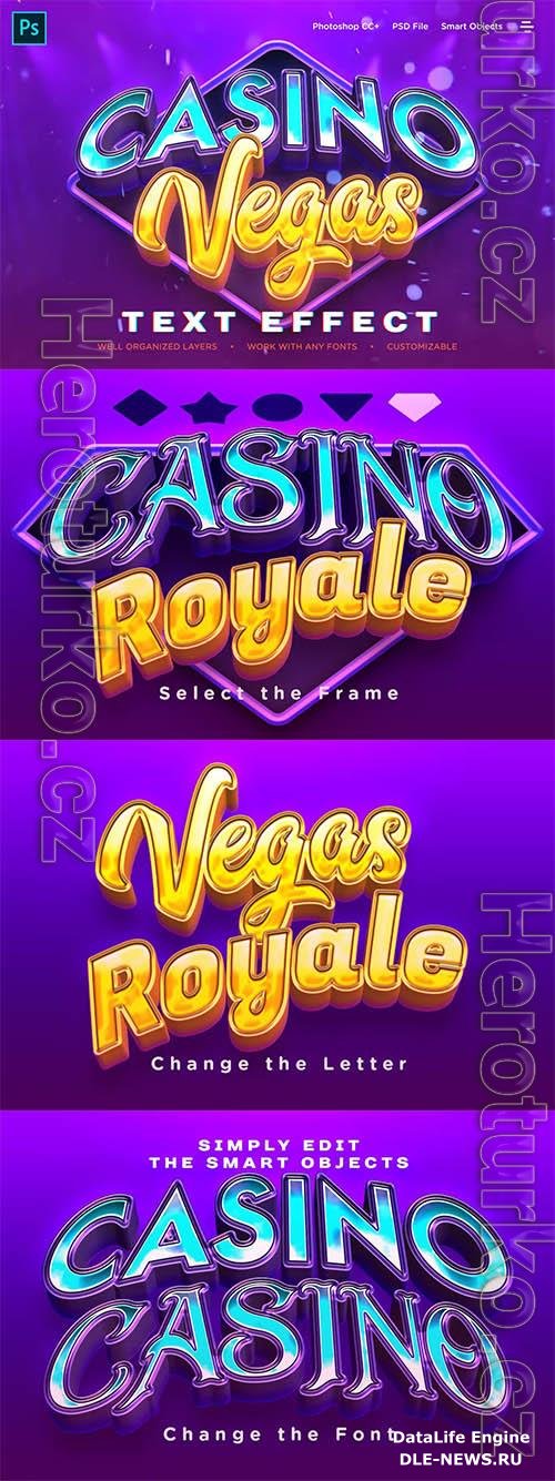 Realistic Casino Logo Style 3D Text Effects