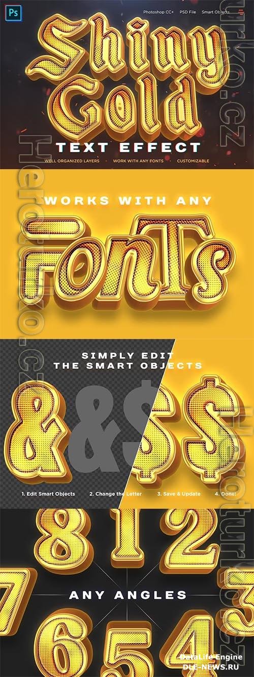 Shiny Gold Realistic 3D Text Effects