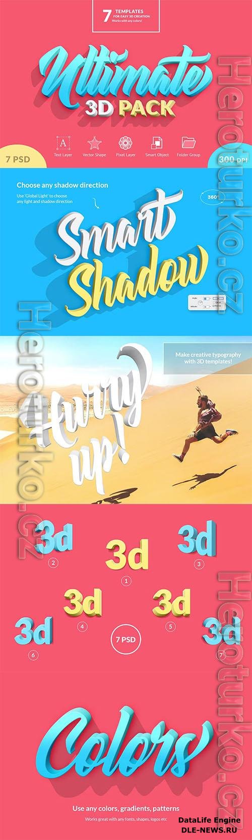 Ultimate 3D Templates Pack PSD