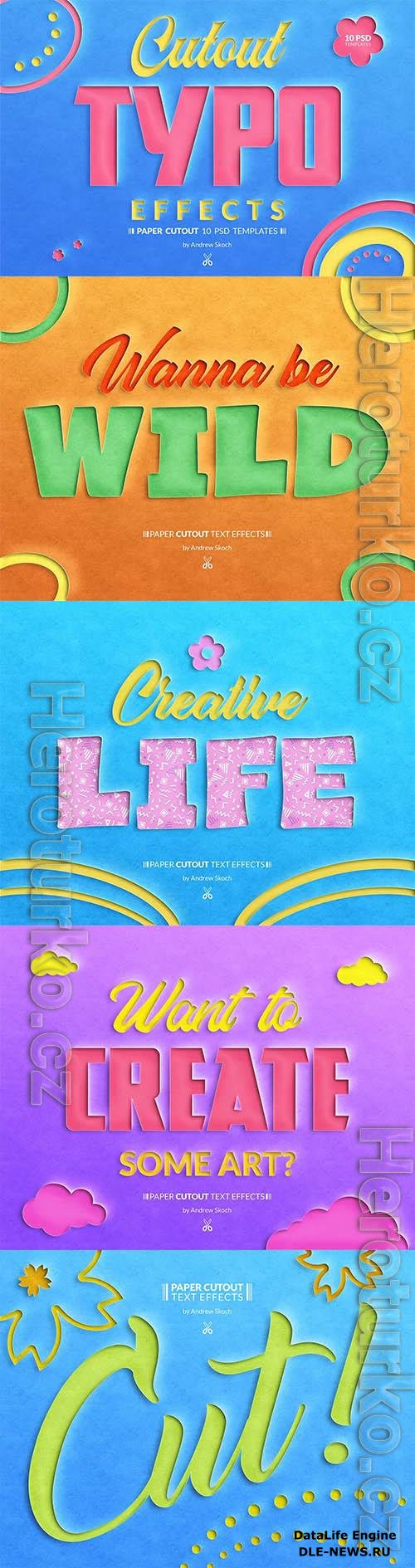 Paper Cut Out - 10 Templates PSD