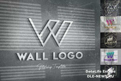 Wall Text or Logo Mockups PSD