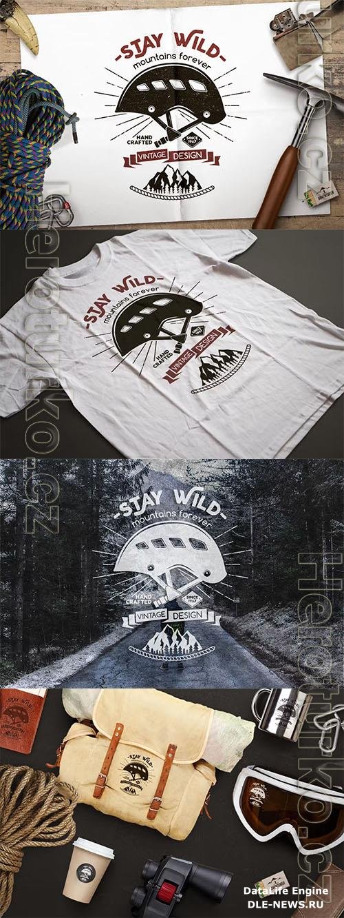 Stay Wild Badge Vintage Logo Branding Design