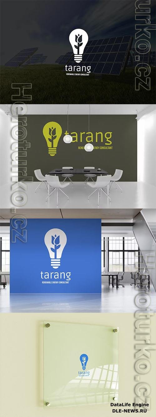 Tarang Negative Space Green Energy Logo