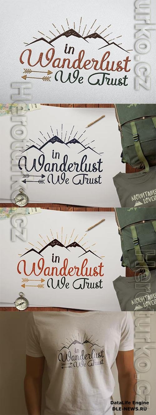 Wanderlust T-Shirt Retro Logo Design