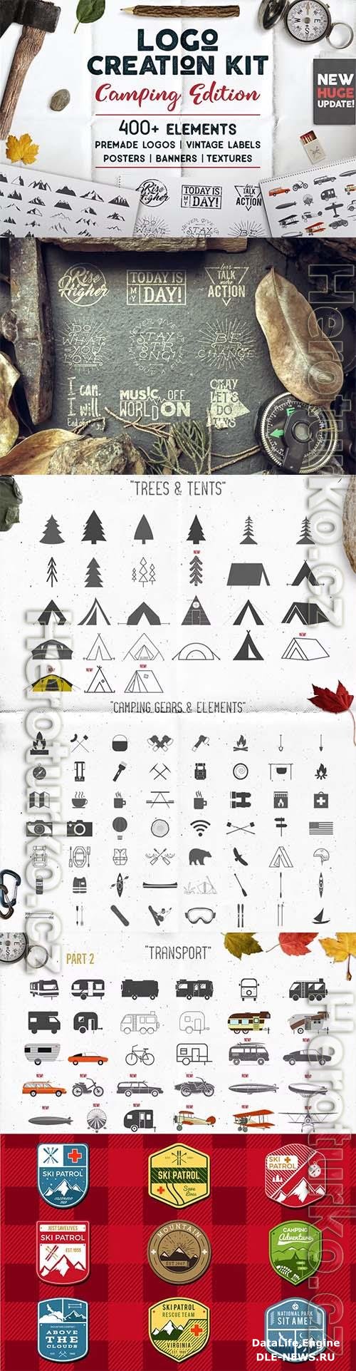 Logo Template Creation Kit - Camping Edition PSD