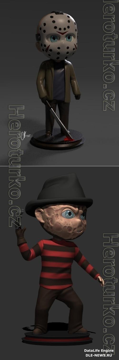 Little Big Head - Freddy Krueger and Jason 3D Print