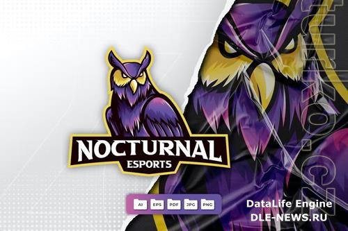 Nocturnal Bird Mascot Logo Design