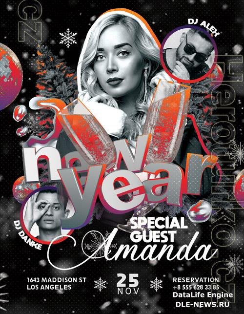 New Year beautiful Flyer PSD