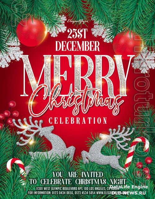 Merry Christmas beautiful flyer psd