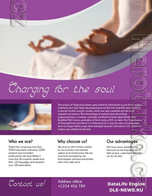 Modern Corporate Yoga Class Flyer and Facebook Cover Template PSD