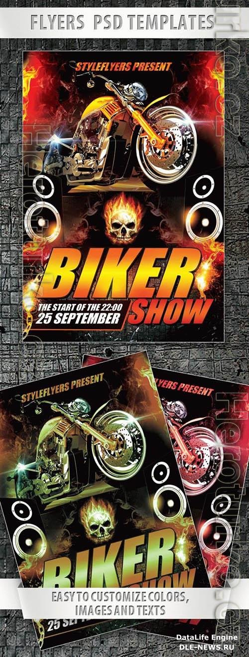 Modern Biker Show Flyer Template PSD