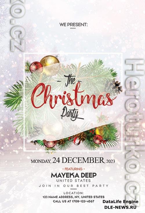 Luxurious Festive Merry Christmas Flyer Template