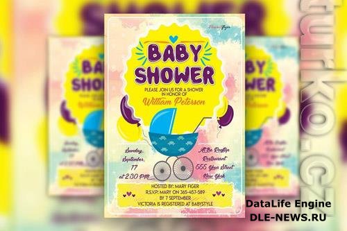 Cartoonish Baby Shower Party Flyer Template