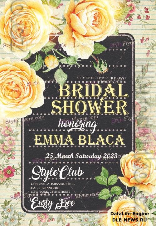 Floral Bridal Shower Party Event Flyer Template