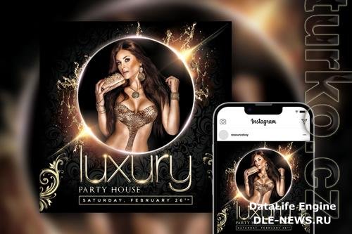 Luxury Splash Circle VIP Night Party Instagram Post Template